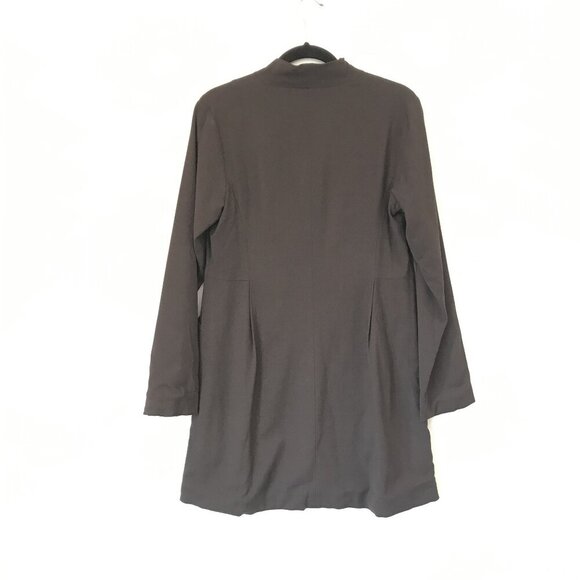 Eileen Fisher Size S Brown Italian Fabric Wool Button-Front Long Blazer Jacket - Picture 10 of 10